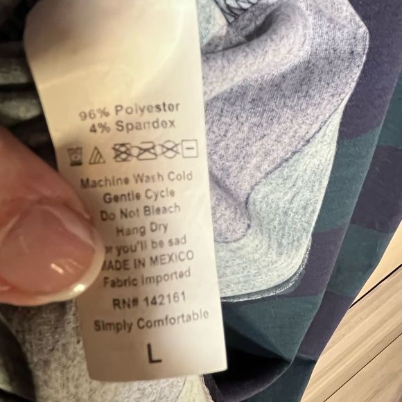 LulaRoe Green/ Navy Bodycon midi Dress Sz L - Picture 4 of 5